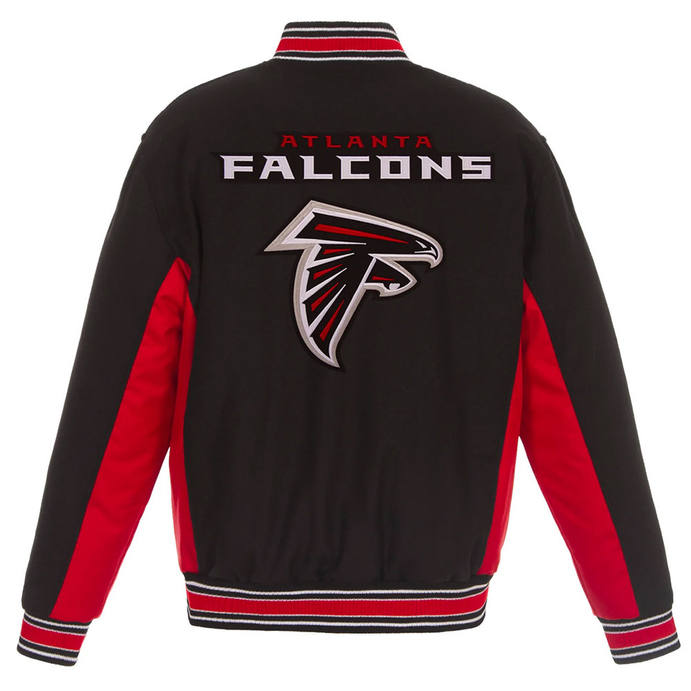 Atlanta Falcons Black and Red Varsity Wool Jacket - Image 2