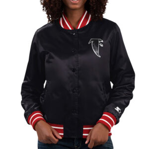 Atlanta Falcons Black Full Count Varsity Satin Jacket