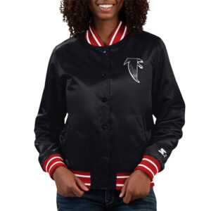 Atlanta Falcons Black Full Count Varsity Satin Jacket