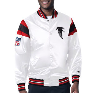 Atlanta Falcons Midweight White Satin Jacket