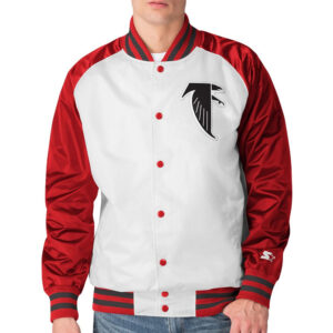Atlanta Falcons Throwback Varsity Red and Satin Jacket