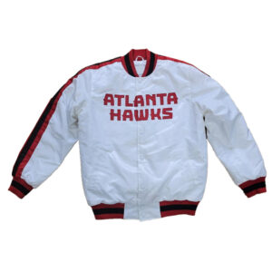Classic Atlanta Hawks White Satin Jacket