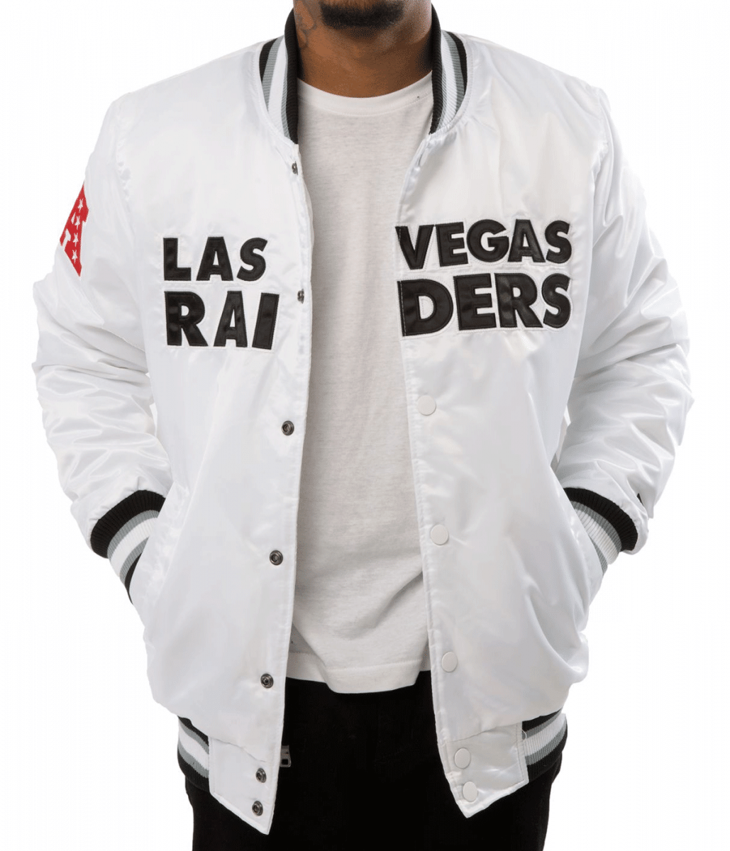 Raiders Las Vegas Back Shield Satin Jacket - Image 3