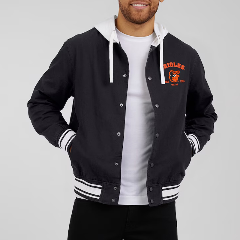 Baltimore Orioles Black Cotton Hooded Jacket - Image 6