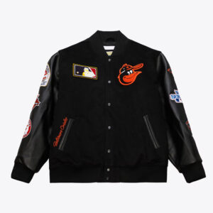 Baltimore Orioles Black Out Vintage Logo Varsity Jacket