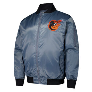 Baltimore Orioles Charcoal Bomber Full-Zip Jacket