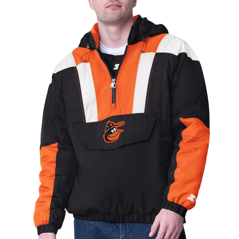 Black Baltimore Orioles Charger Half-Zip Pullover Jacket