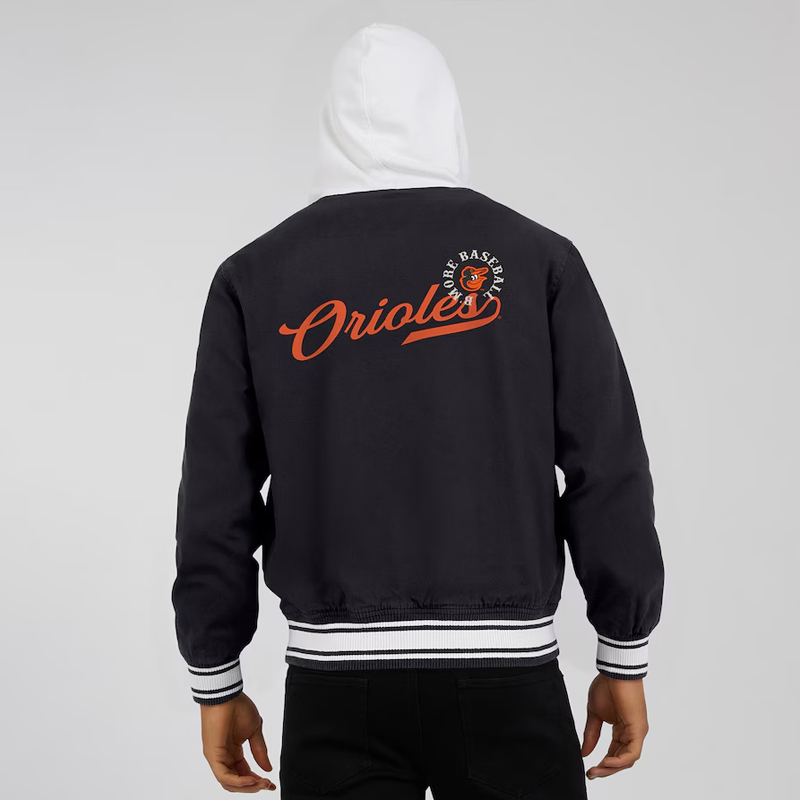 Baltimore Orioles Black Cotton Hooded Jacket - Image 5