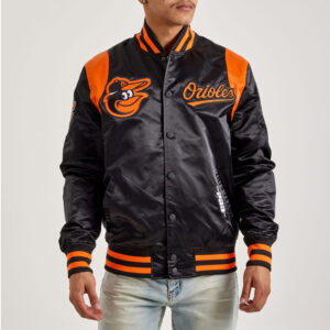 Baltimore Orioles Teddy Black Varsity Satin Jacket