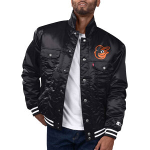 Baltimore Orioles Black Silver Tab Trucker Jacket