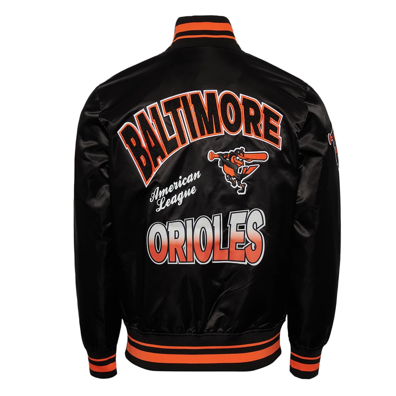 Baltimore Orioles Turn It Up M Classic Rib Black Satin Jacket - Image 2