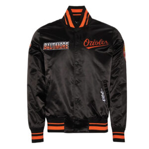 Baltimore Orioles Turn It Up M Classic Rib Black Satin Jacket