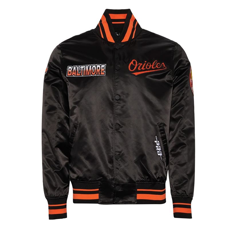 Baltimore Orioles Turn It Up M Classic Rib Black Satin Jacket