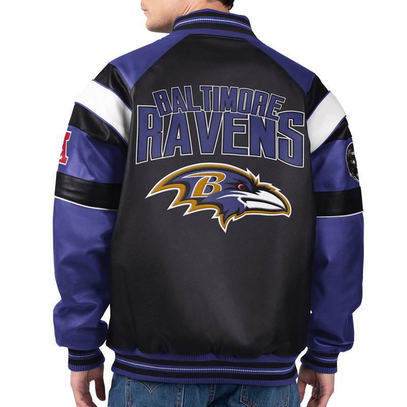 Baltimore Ravens G-III Faux Varsity Leather Jacket - Image 2