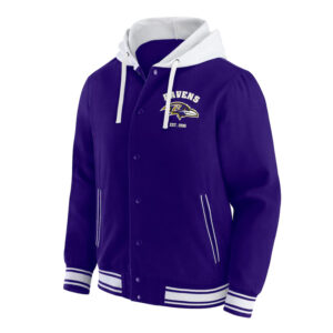 Baltimore Ravens Purple Cotton Hooded Jacket
