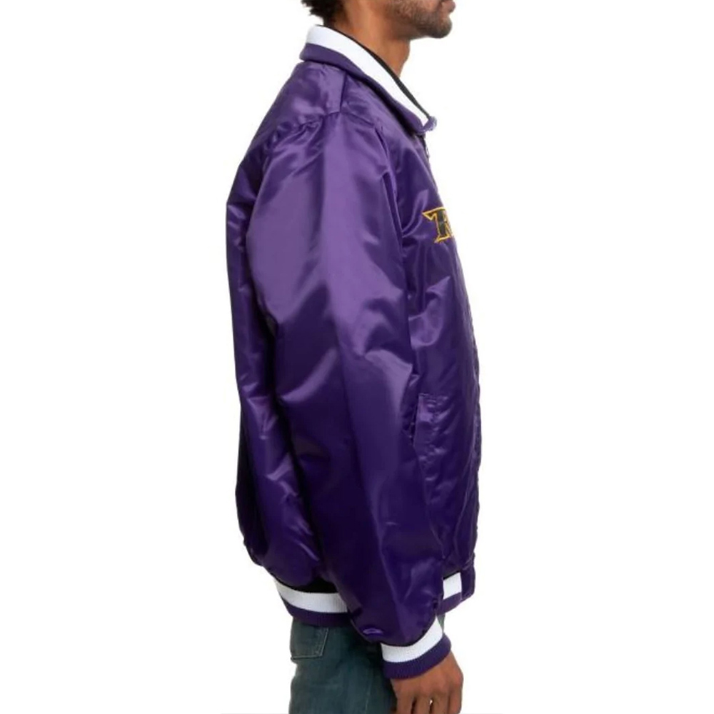 Varsity Baltimore Ravens Purple Satin Jacket - Image 5