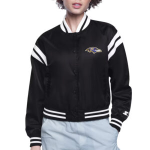Baltimore Ravens Printed Logo Varsity Satin Jacket