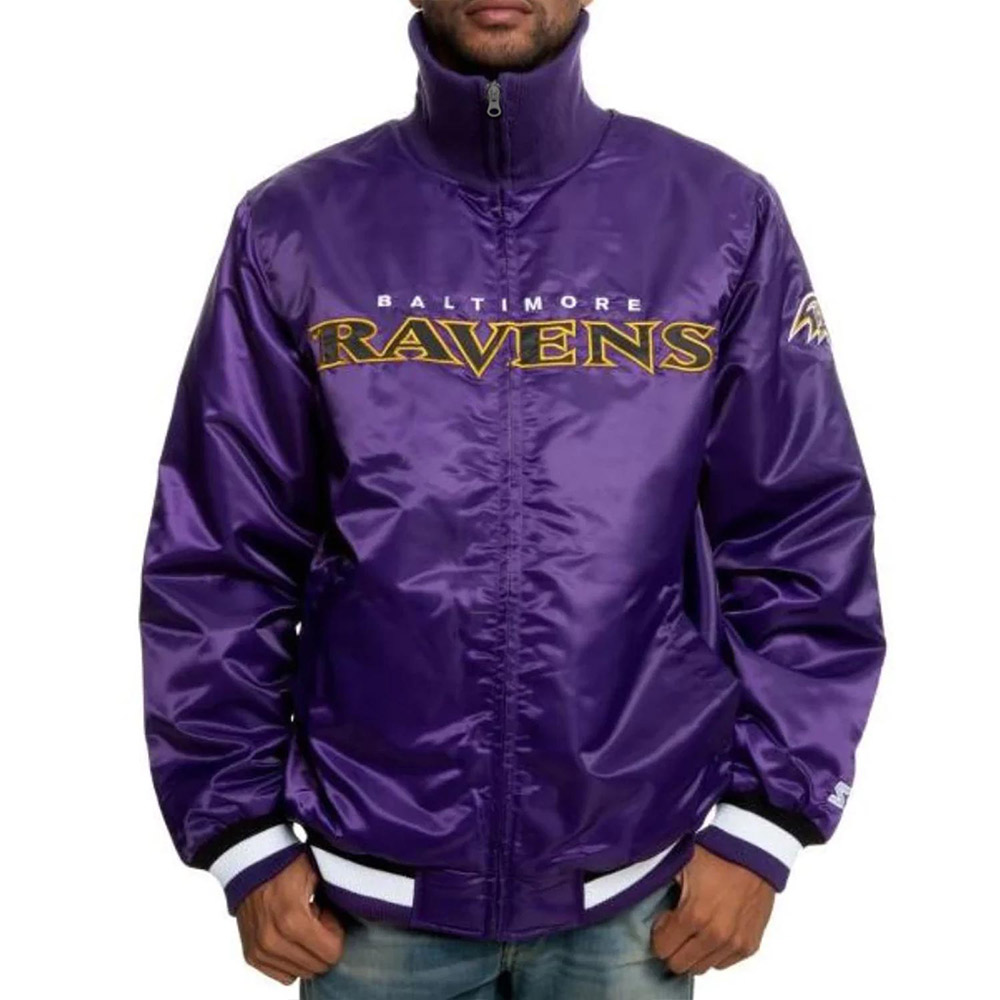 Varsity Baltimore Ravens Purple Satin Jacket - Image 3