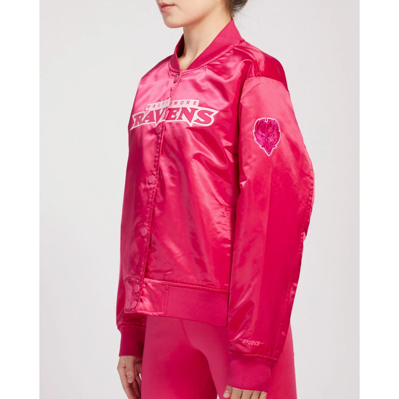 Baltimore Ravens Triple Pink Satin Jacket - Image 4