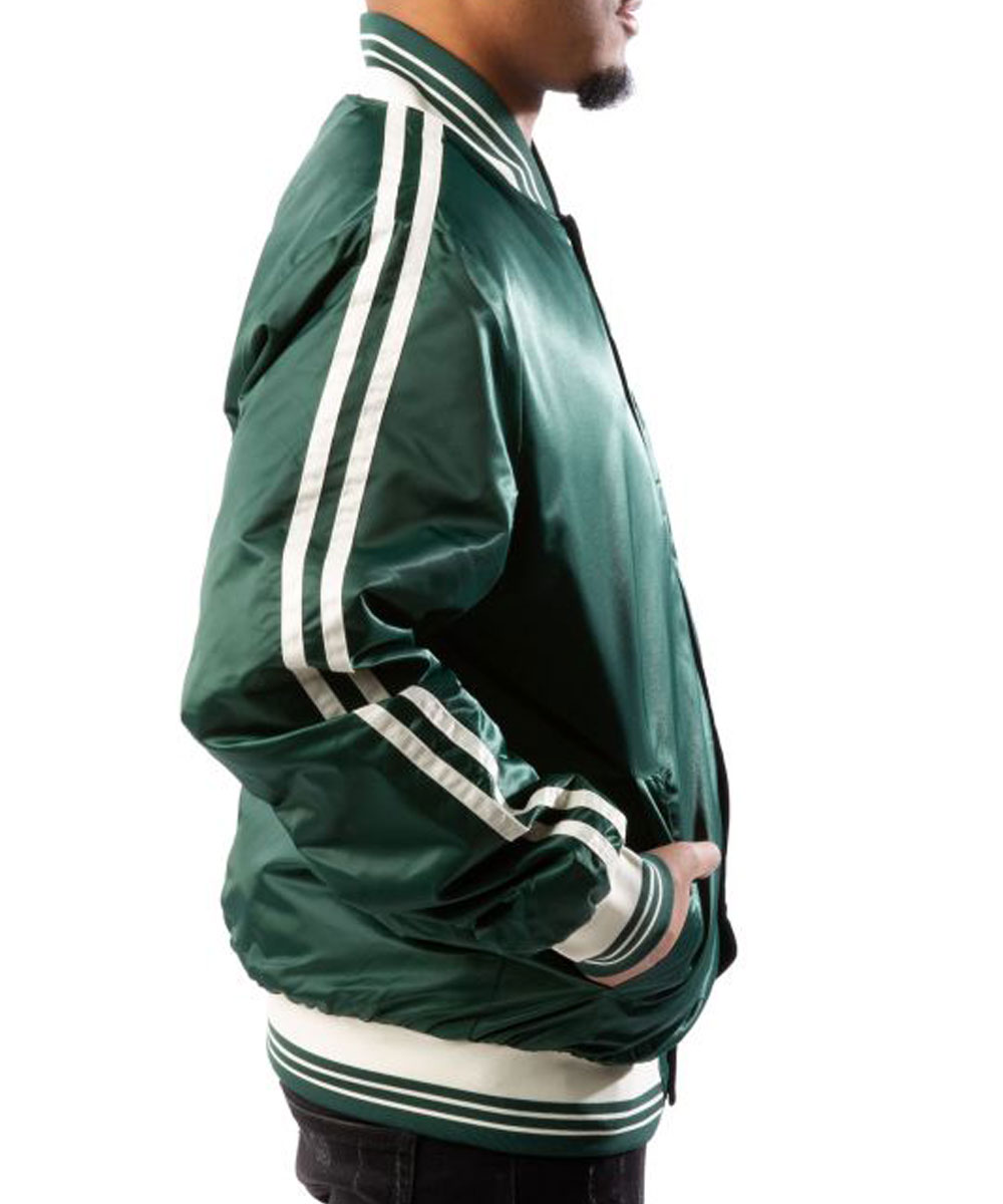 Starter Bay Packers Green Satin Jacket - Image 4