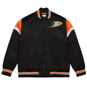 Anaheim Ducks Heavyweight Black Satin Jacket
