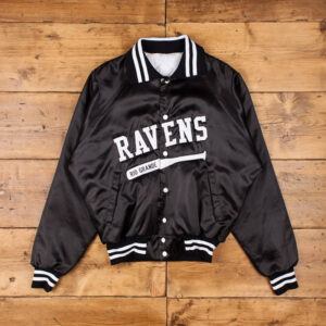 Baltimore Ravens 80's Bomber Black Satin Jacket