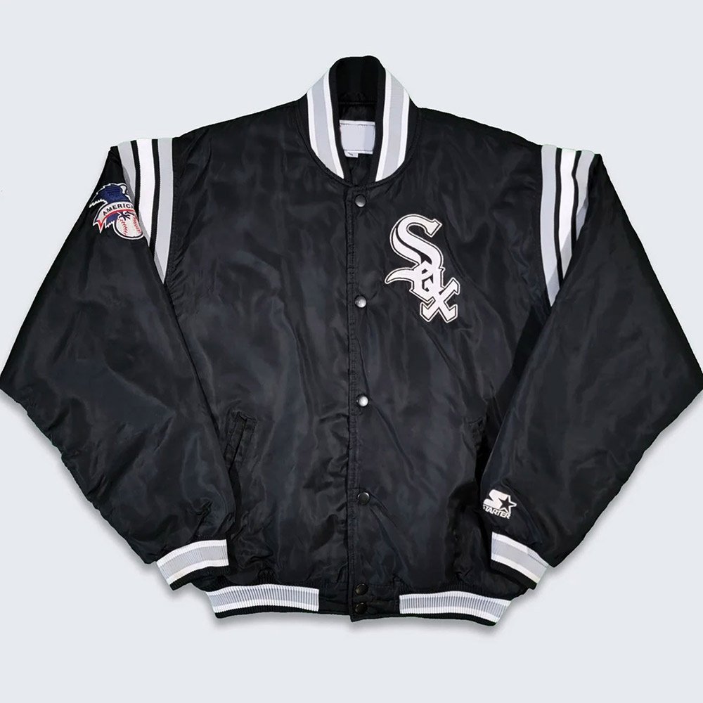 Chicago White Sox 90s Black Satin Jacket