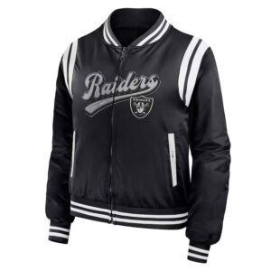 Las Vegas Raiders Black Bomber Full-Zip Jacket
