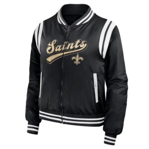 New Orleans Saints Black Bomber Full-Zip Jacket