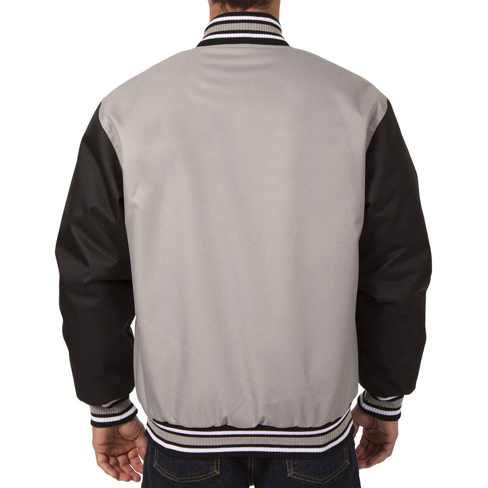 Las Vegas Raiders Front Hit Black/Gray Poly Twill Jacket - Image 2