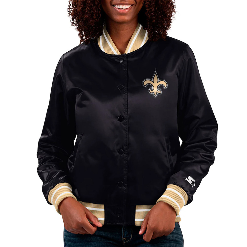 New Orleans Saints Full Count Black Satin Jacket
