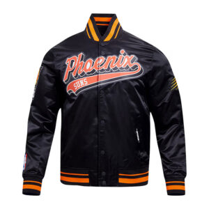 Phoenix Suns Script Tail Black Satin Jacket