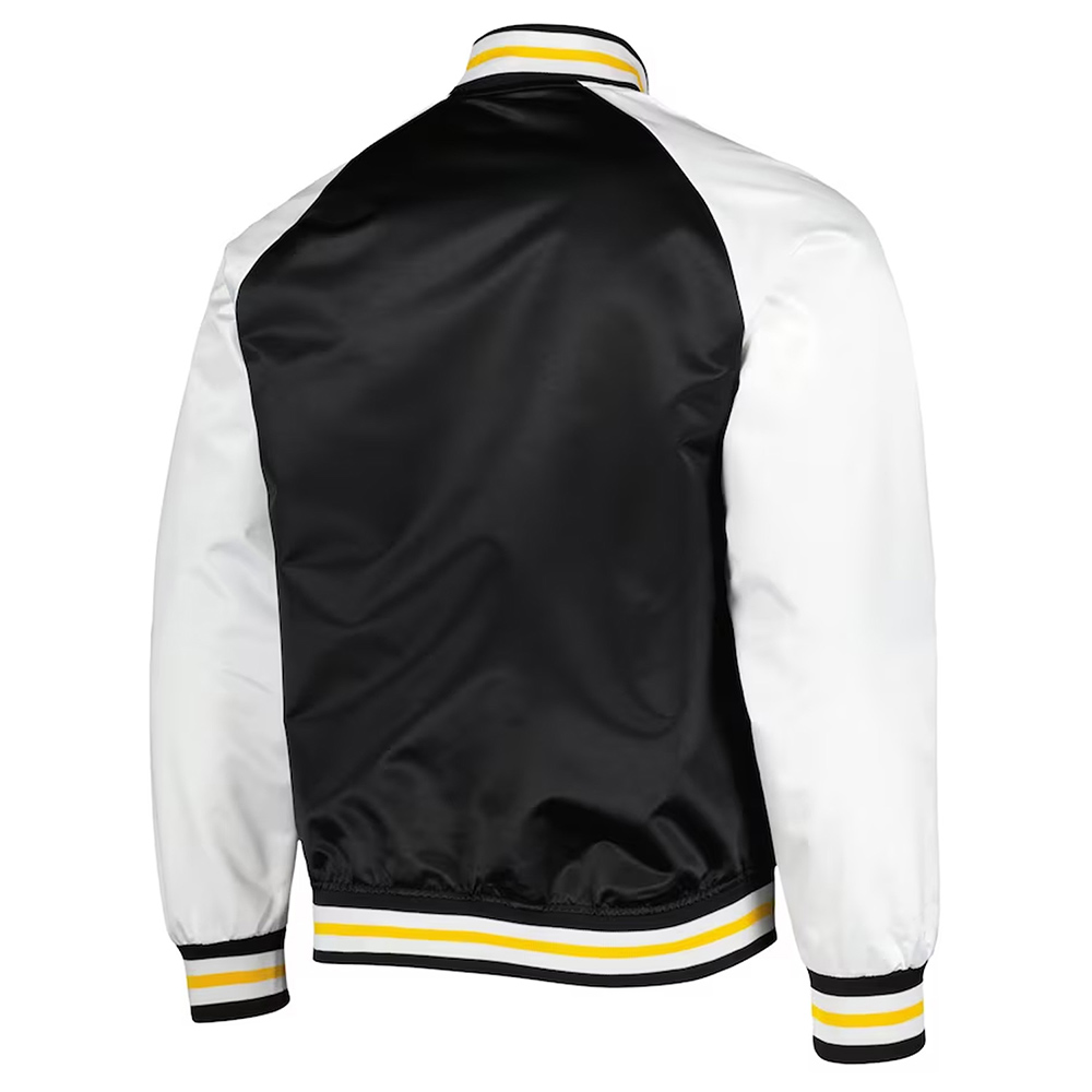 Boston Bruins Prime Time Black and White Satin Jacket - Image 2