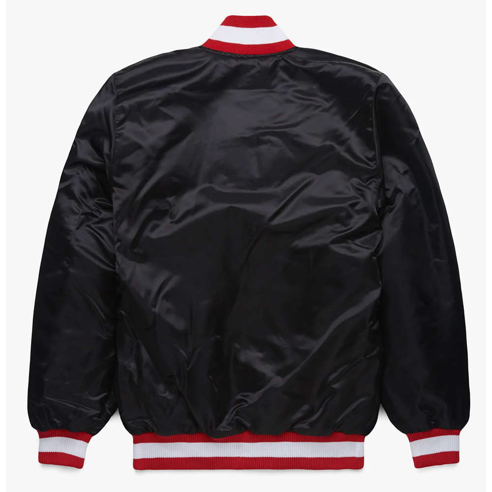 Black San Francisco 49ers Blackout Full-Snap Satin Jacket - Image 2