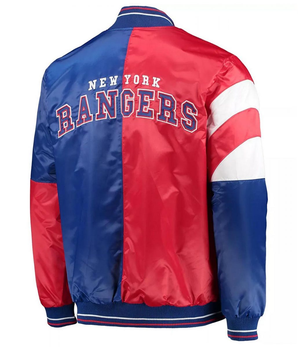 NY Rangers The Leader Blue and Red Full-Snap Jacket - Image 2