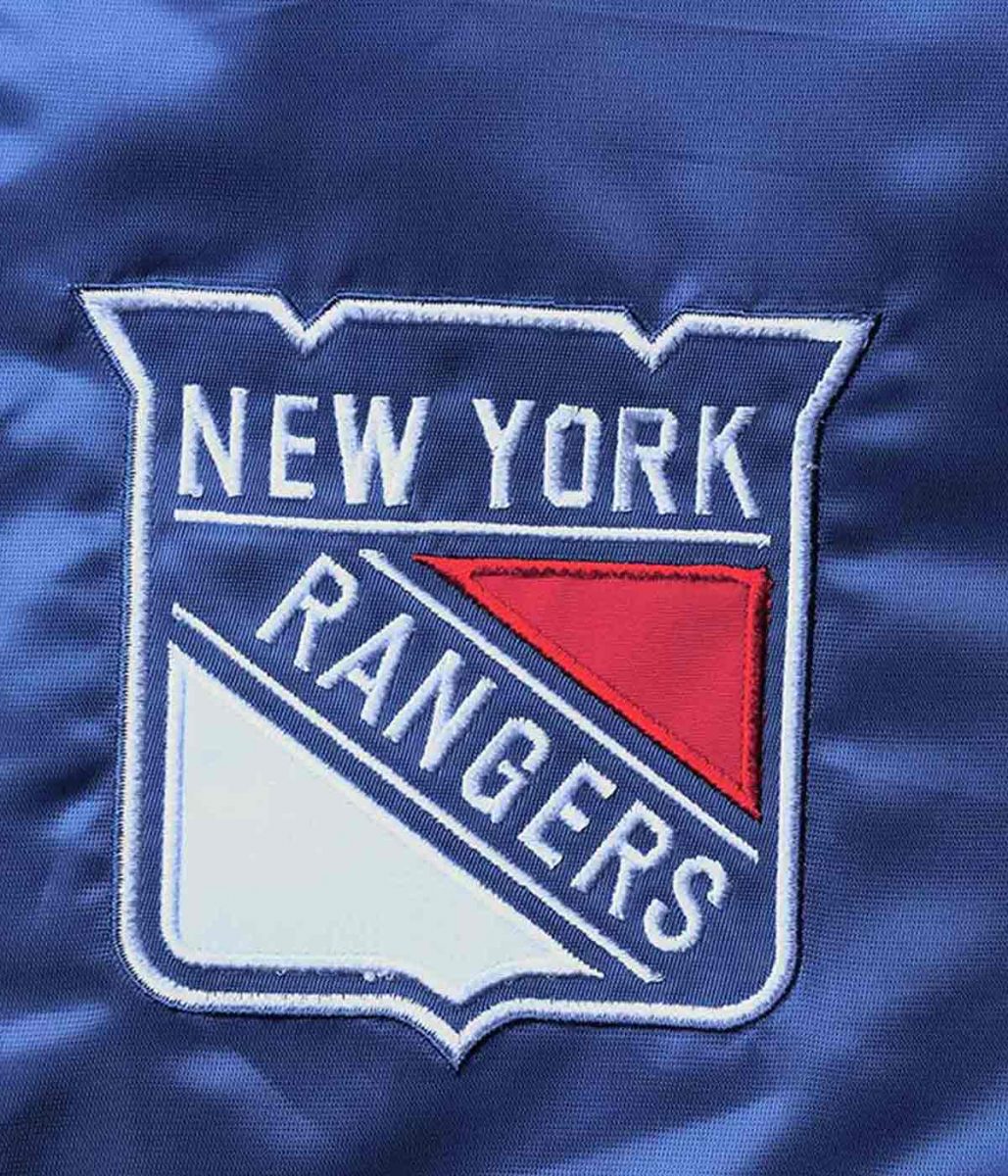 NY Rangers The Leader Blue and Red Full-Snap Jacket - Image 4
