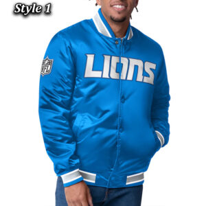 Detroit Lions Closer Blue/Silver Satin Jacket