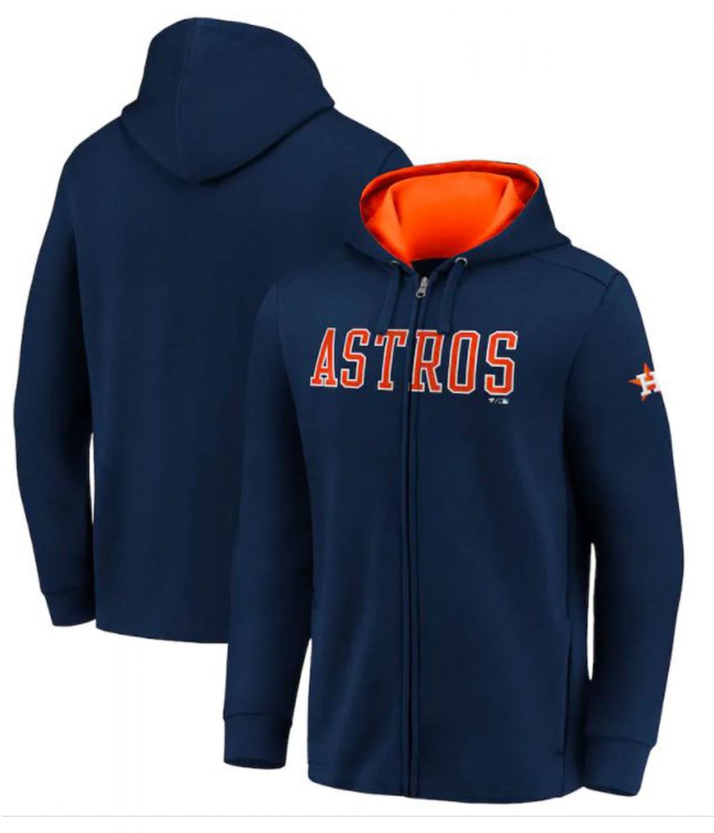 Houston Astros Blue Zip Up Fleece Hoodie - Image 3