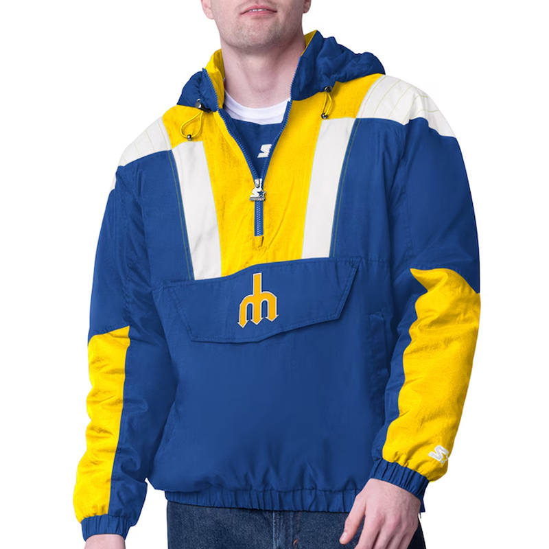 Seattle Mariners Blue Charger Half-Zip Jacket