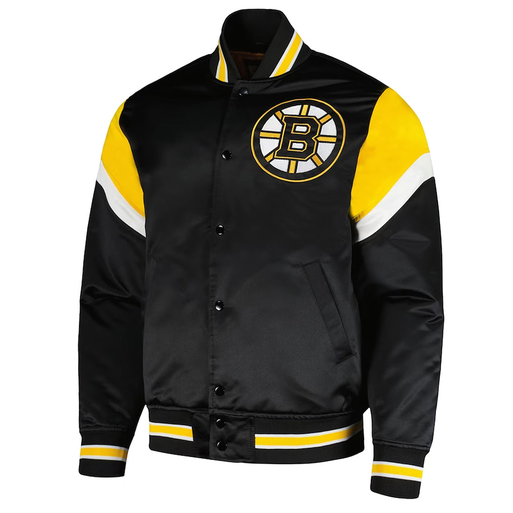 Boston Bruins Heavyweight Black Satin Jacket