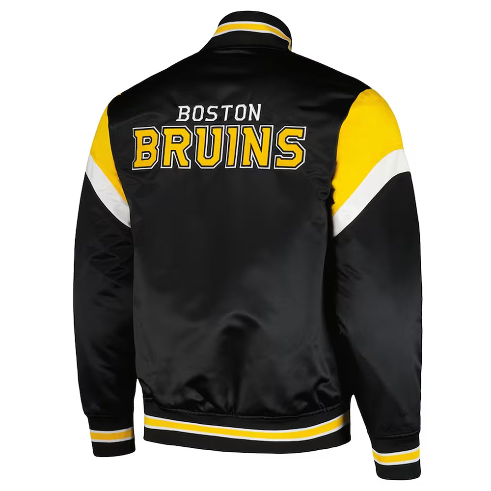 Boston Bruins Heavyweight Black Satin Jacket - Image 2