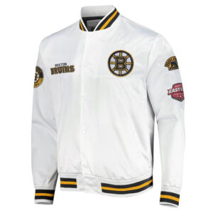 Boston Bruins Hometown LW White Satin Jacket
