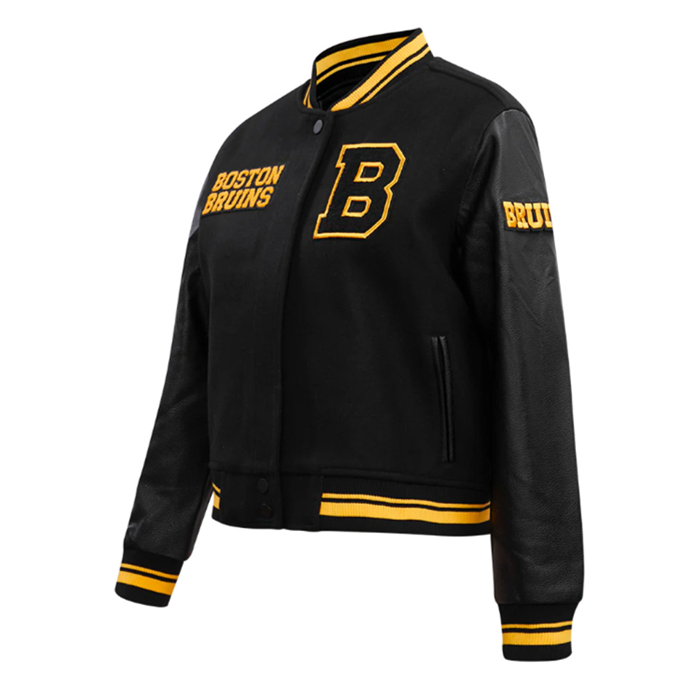Retro Classic Rib Boston Bruins Varsity Jacket - Image 6