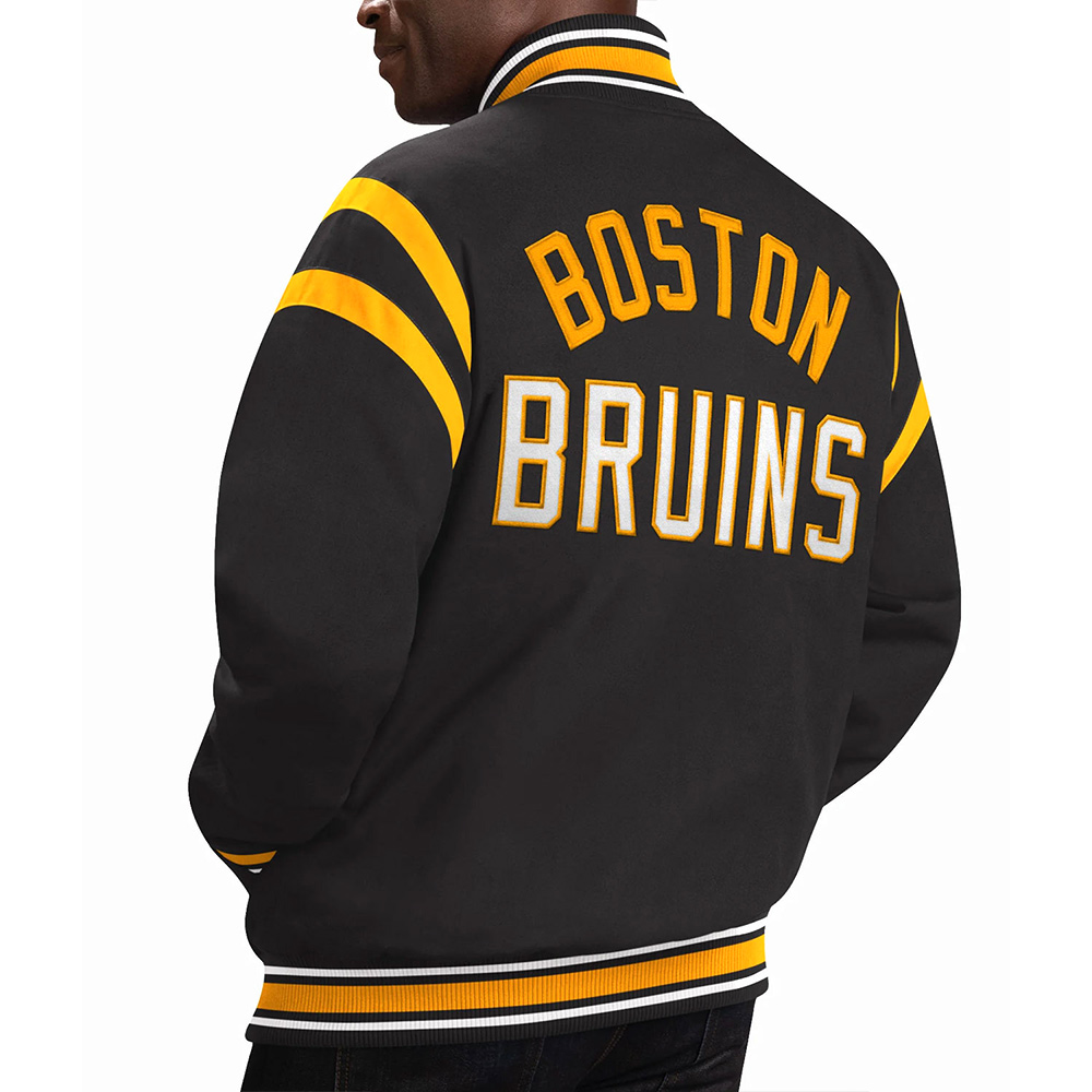 Boston Bruins Tailback Black Varsity Jacket - Image 2
