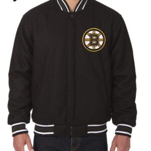 Varsity Boston Bruins Black Wool Jacket