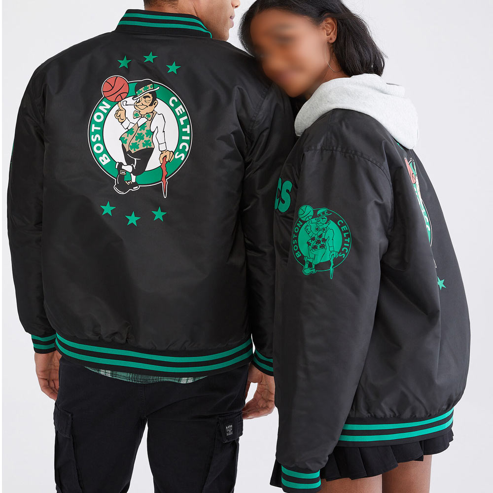 Boston Celtics Star Black Bomber Jacket - Image 3
