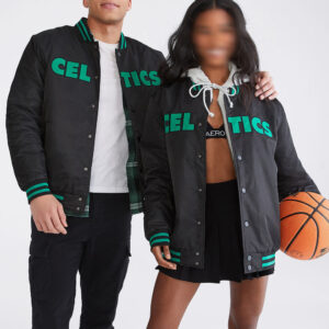 Boston Celtics Star Black Bomber Jacket
