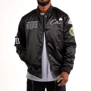 Boston Celtics Championship Black Satin Jacket