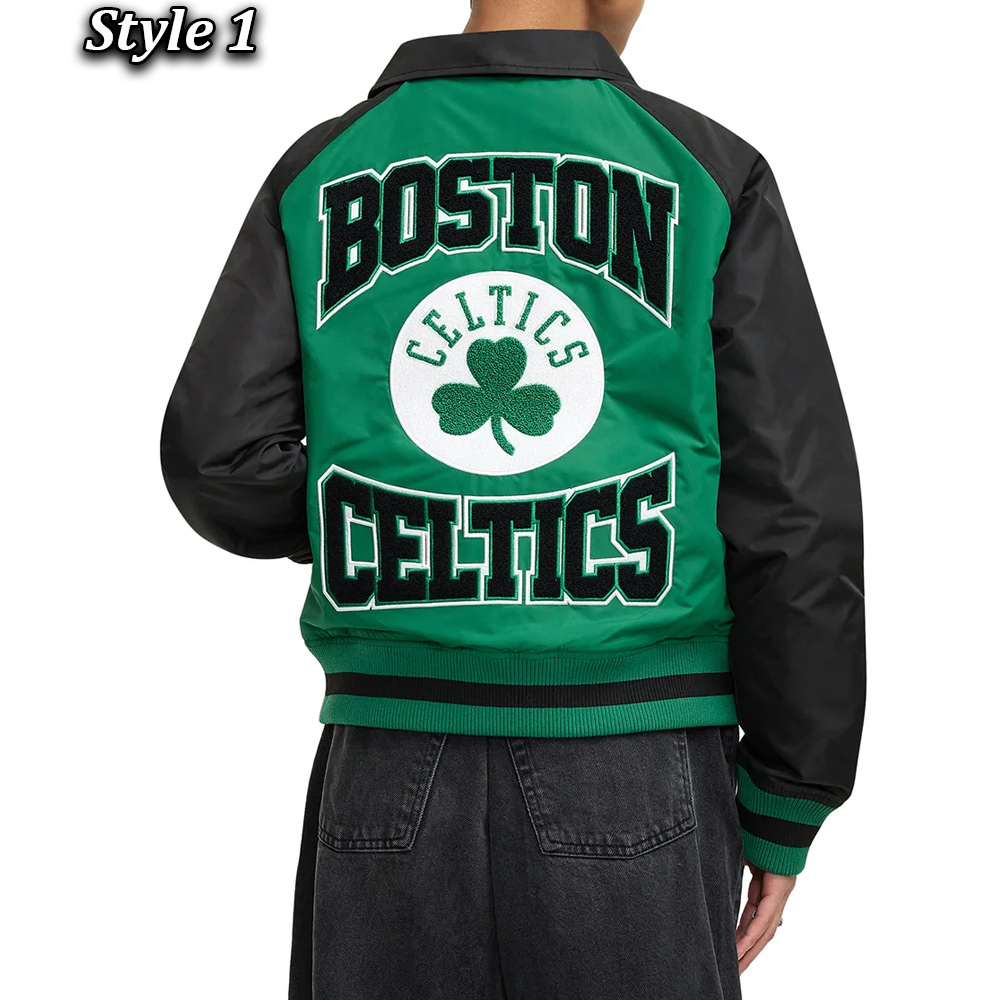 Boston Celtics Green and Black Throwback Jacket - Image 6