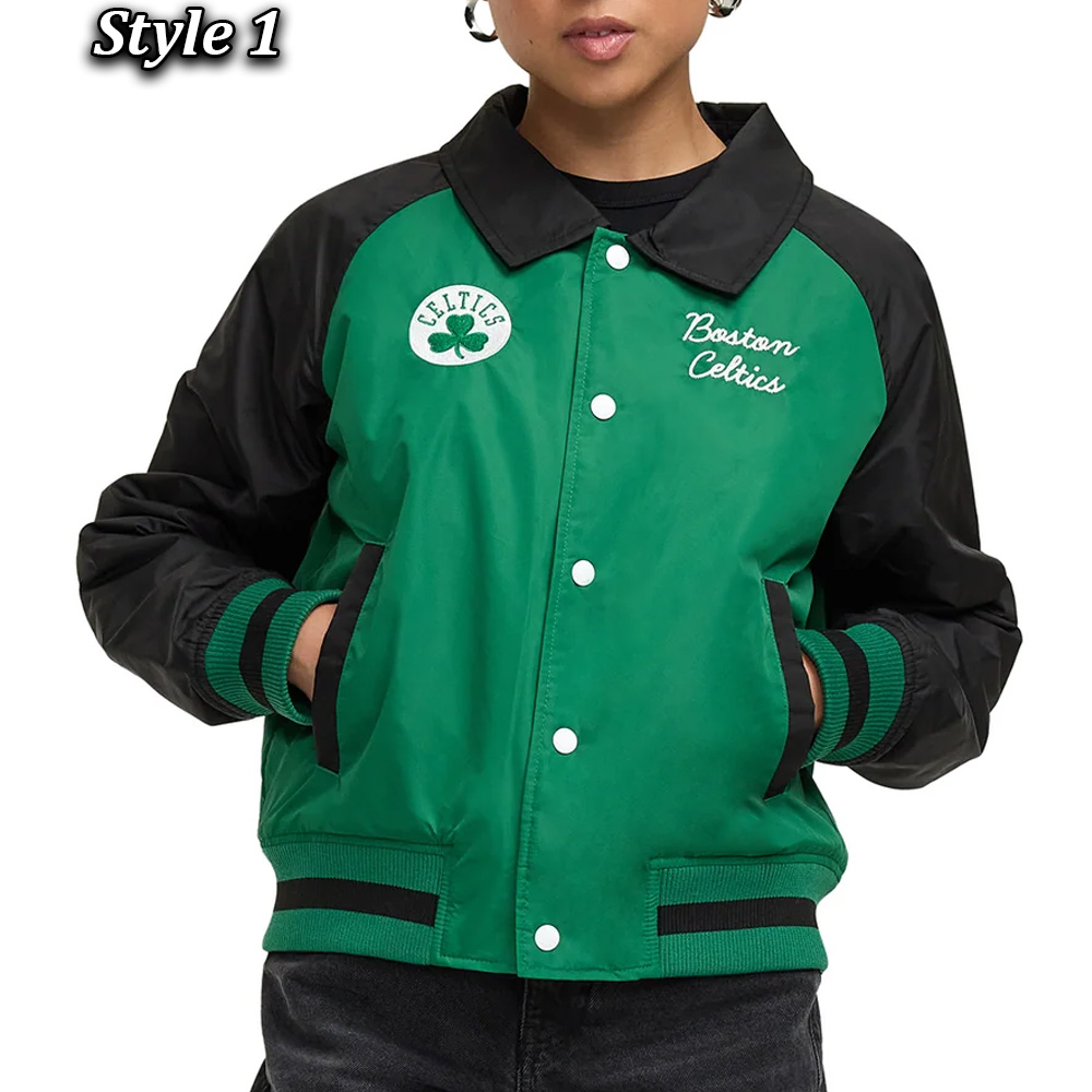 Boston Celtics Green and Black Throwback Jacket - Image 5